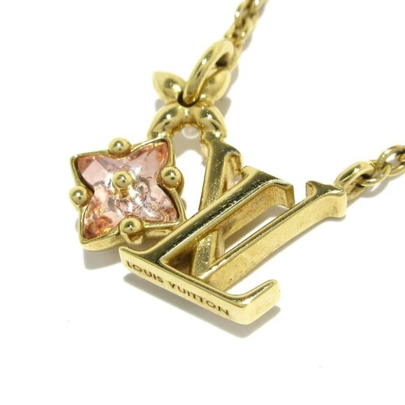 Auth LOUIS VUITTON Necklace Lulugram M00783 Gold Pink Others - GK2282 Necklace - Picture 1 of 5